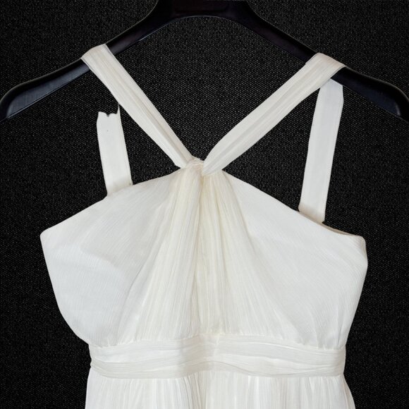 Ivory Chiffon "Sinclair" Halter Bridesmaid Dress NWT by J. Crew (Size 2) - Picture 4 of 6